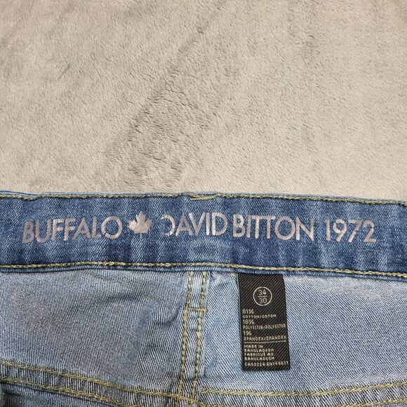 Buffalo David Bitton Jeans Mens 34x29 Blue Ash-X Slim Fit Stretch Denim Zip Fly - Picture 4 of 10